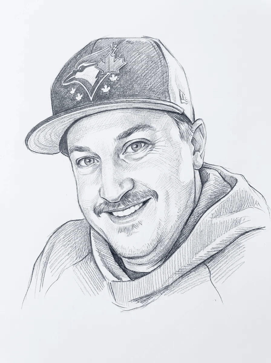 Sketch portrait of Brandon Blakey